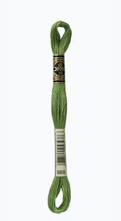 DMC 6 Strand Cotton Embroidery Floss / 988 MD Forest Green