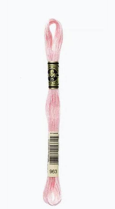 DMC 6 Strand Cotton Embroidery Floss / 963 Ultra V LT Dusty Rose