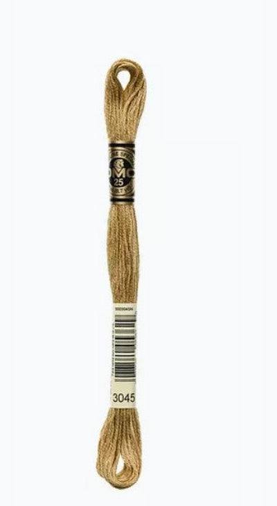 DMC 6 Strand Cotton Embroidery Floss / 3045 DK Yellow Beige