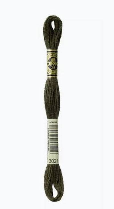 DMC 6 Strand Cotton Embroidery Floss / 3021 V DK Brown Gray