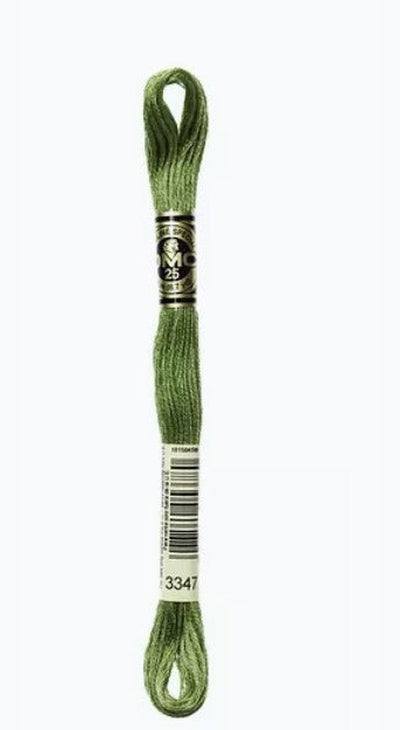 DMC 6 Strand Cotton Embroidery Floss / 3347 MD Yellow Green