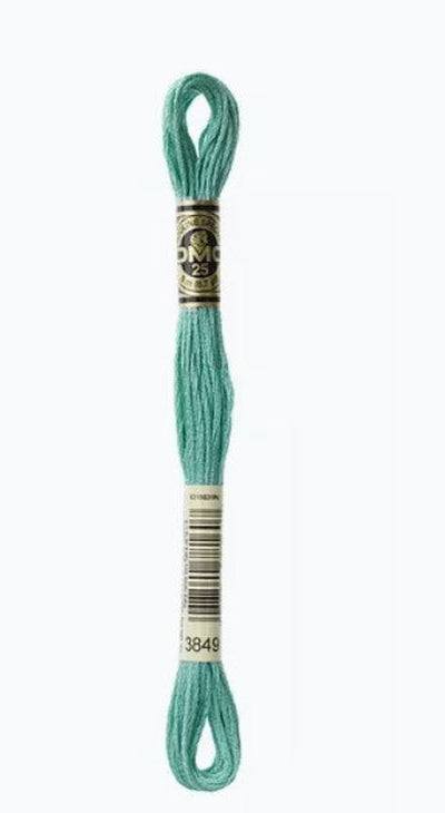 DMC 6 Strand Cotton Embroidery Floss / 3849 LT Teal Green