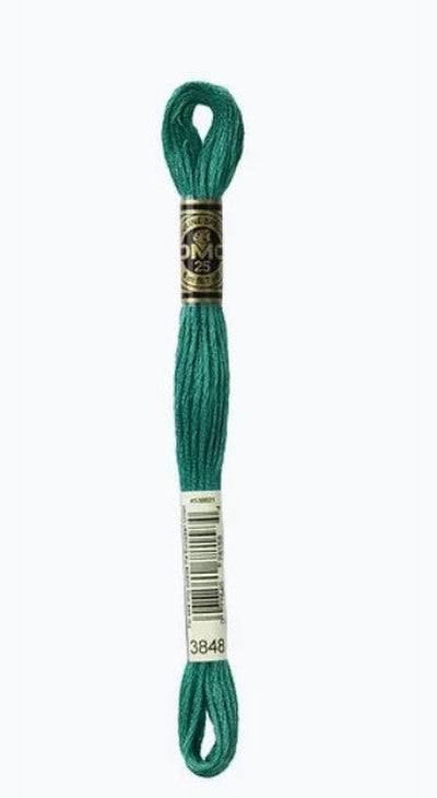 DMC 6 Strand Cotton Embroidery Floss / 3848 MD Teal Green