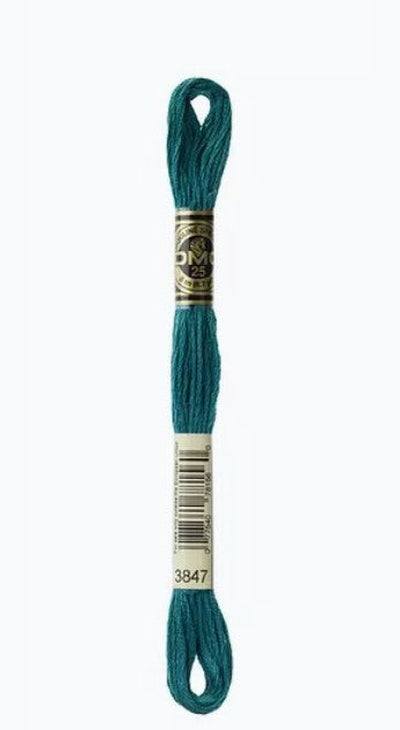 DMC 6 Strand Cotton Embroidery Floss / 3847 DK Teal Green