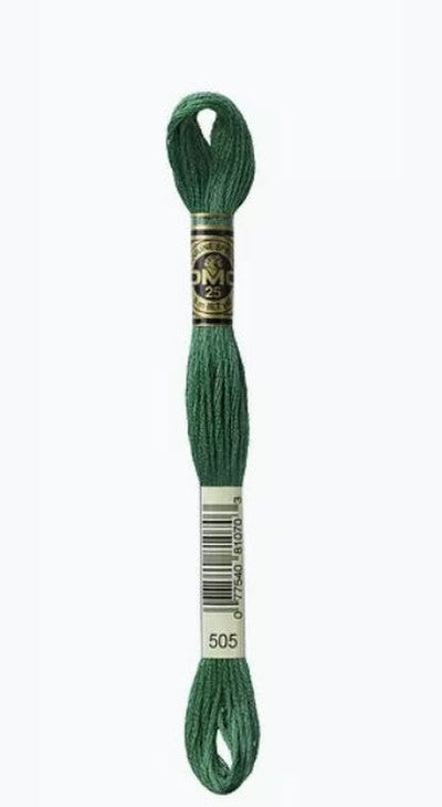 DMC 6 Strand Cotton Embroidery Floss / 505 Jade Green