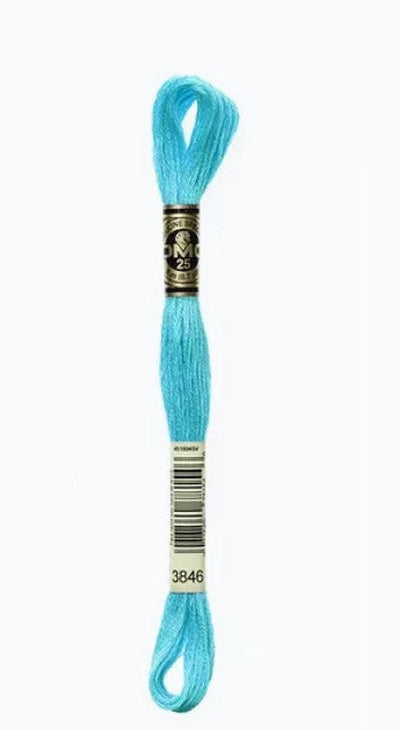 DMC 6 Strand Cotton Embroidery Floss / 3846 LT Bright Turquoise