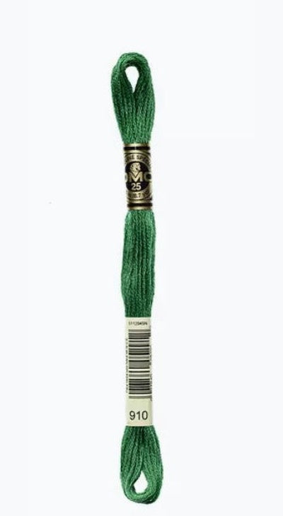 DMC 6 Strand Cotton Embroidery Floss / 910 DK Emerald Green