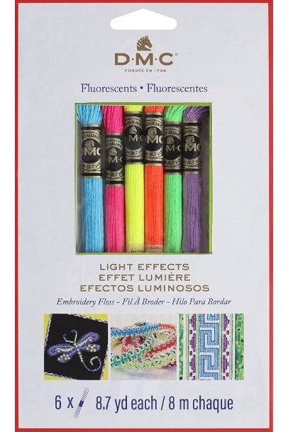 DMC Light Effects Floss Pack - Fluorescents / 317WPK3 DMC Light Effects Floss Pack - Fluorescents