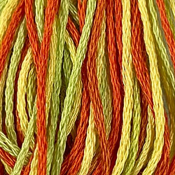 Valdani Variegated 6 Ply Skeins / M8 Orange - Kiwi - & Papaya