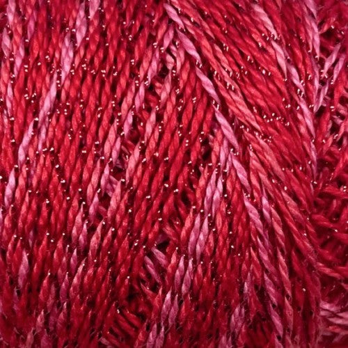 Valdani Sparkle Pearl Cotton - Size 8 / C708 Sparkly Coral