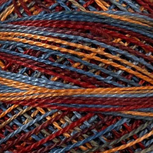 Valdani Variegated Pearl Cotton Ball Size 5 - 46yd / M74 Rooster Tail