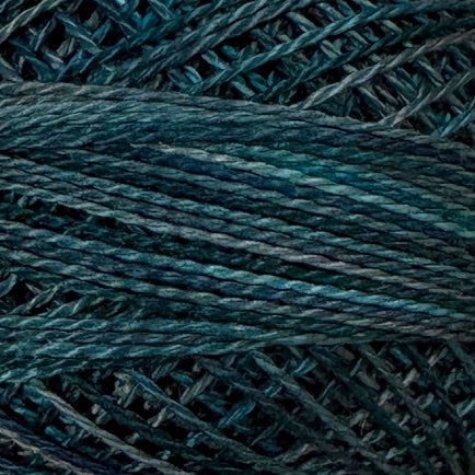 Valdani Variegated Pearl Cotton Ball Size 5 - 46yd / S308 Deep Lagoon
