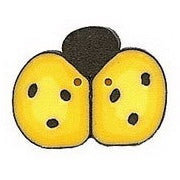 Med Yellow Ladybug Button