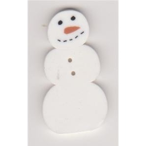 Large Primitive Snowman Button