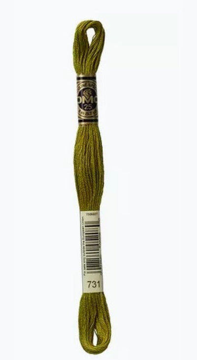 DMC 6 Strand Cotton Embroidery Floss / 731 DK Olive Green