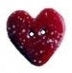 Small Speckled Bordeaux Heart Button 