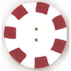 Large Red Peppermint Button