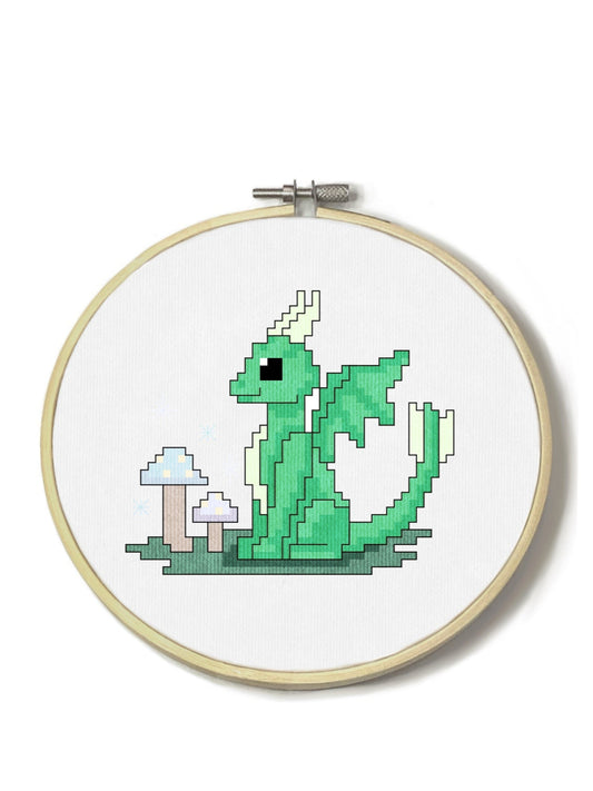 Downloadable Green Dragon Cross Stitch Pattern