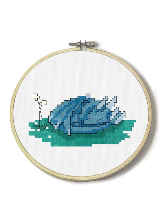 Downloadable Sleeping Blue Dragon Cross Stitch Pattern